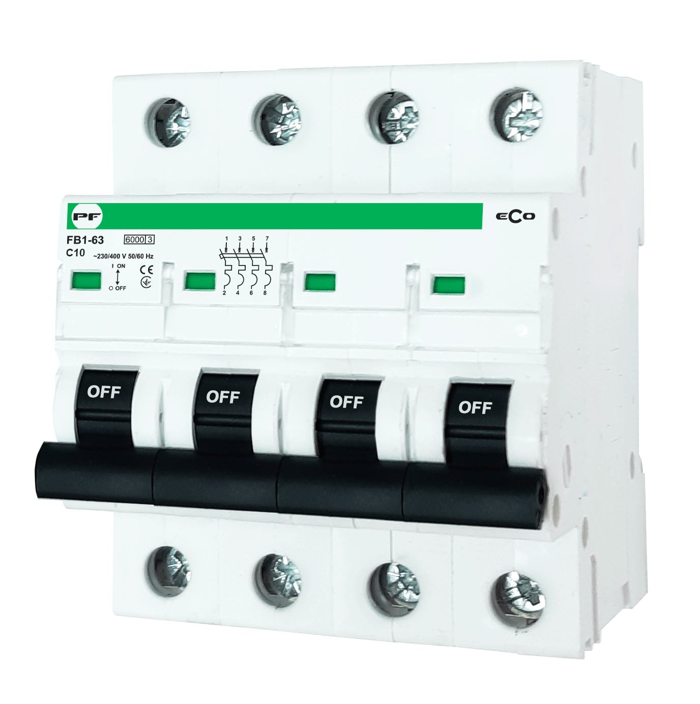 Модульний автоматичний вимикач FB1-63 ECO 4P С10