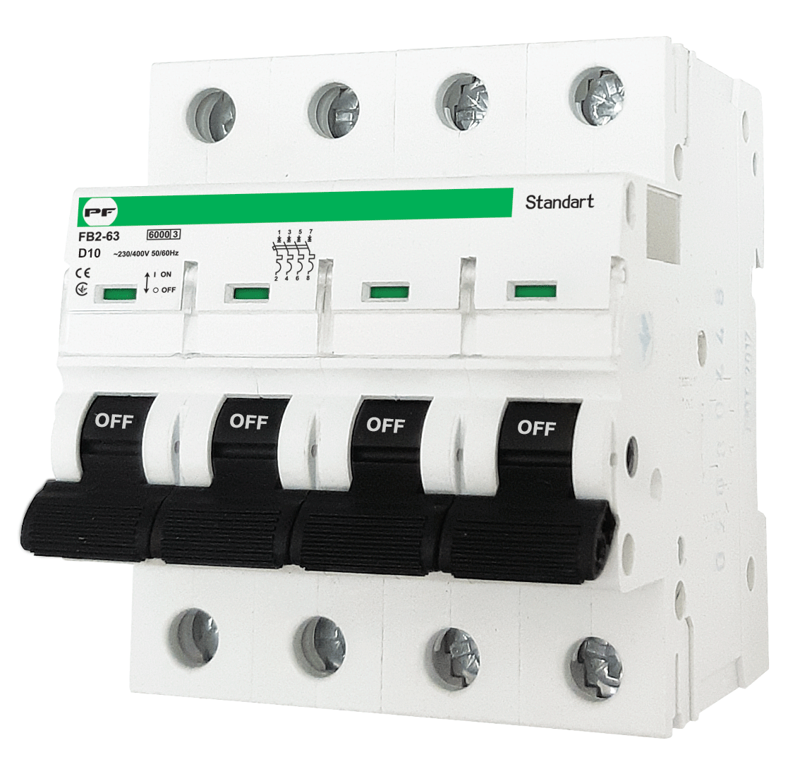 Модульний автоматичний вимикач FB2-63 Standart 4P D10