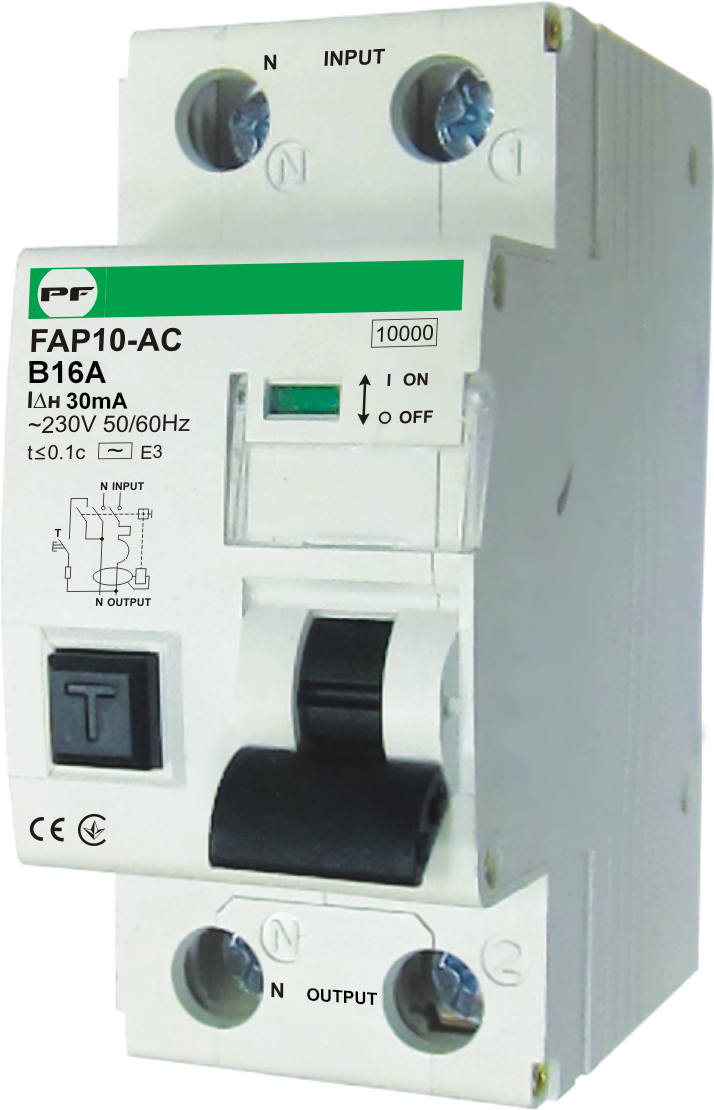 Автомат захисного відключення FAP10-AC В16A 30mA