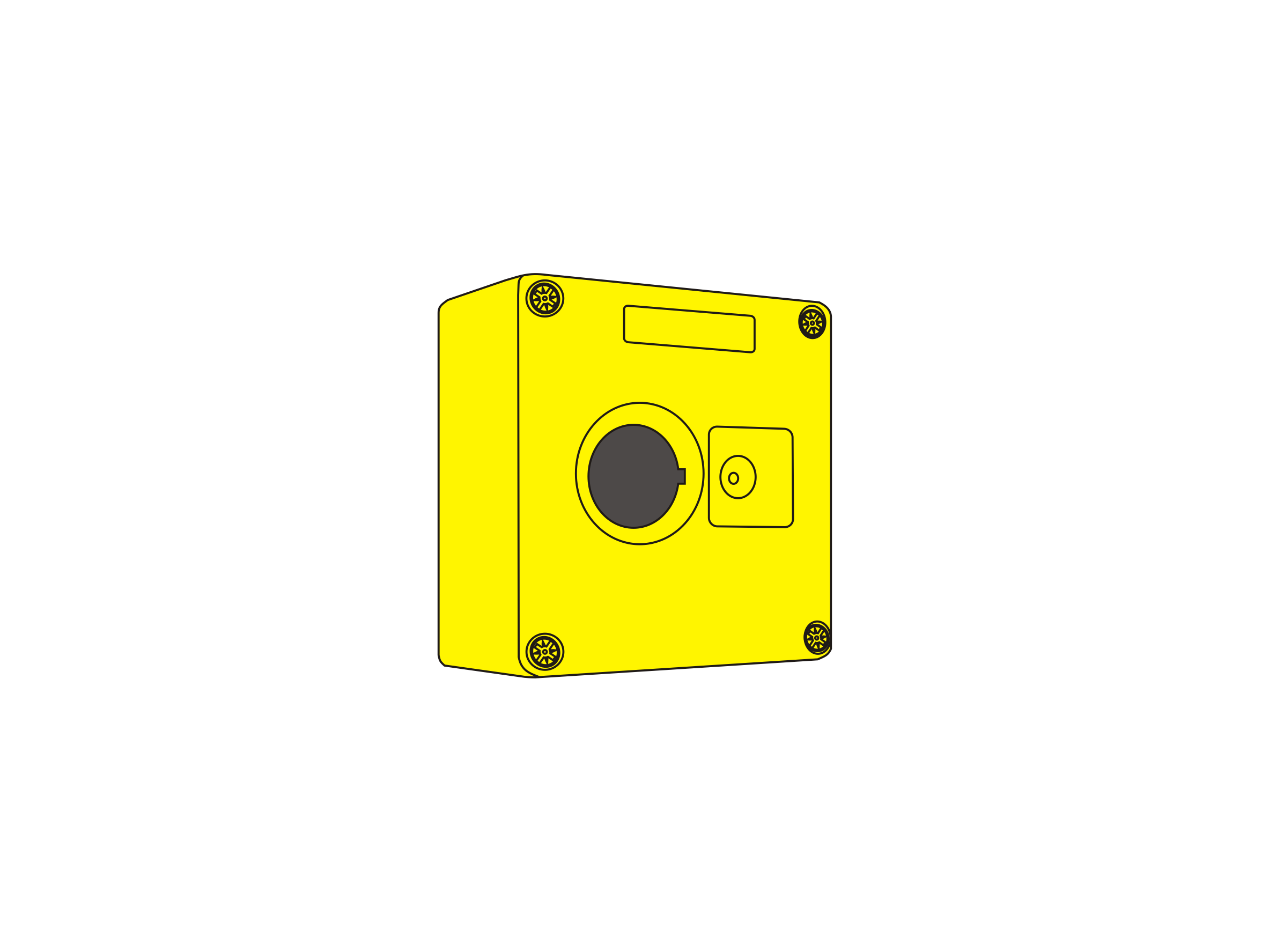 Кнопковий пост пластиковий BoxP2-1 жовтий