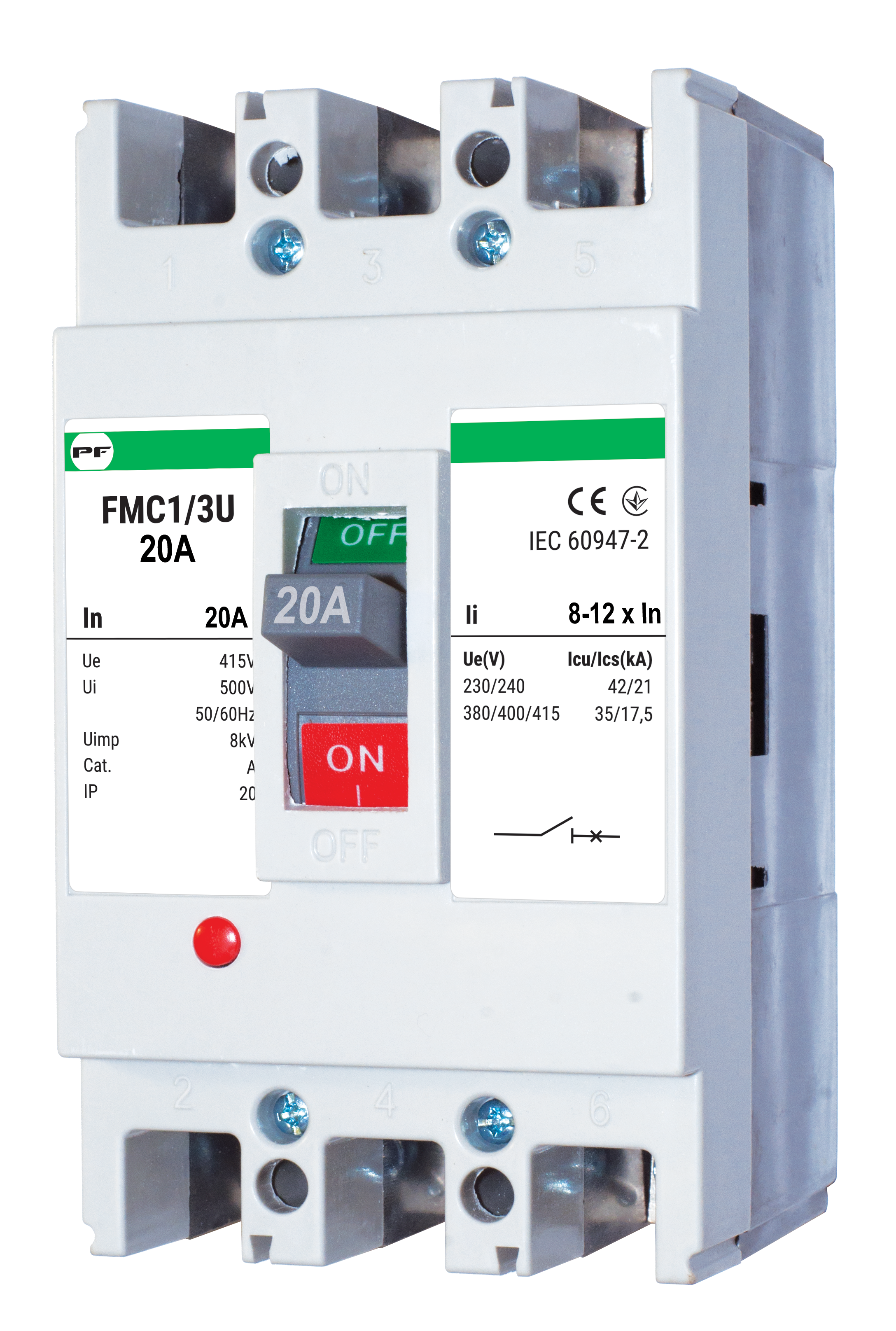 Автоматичний вимикач FMC1/3U 3P 20A 35kA (8-12In)