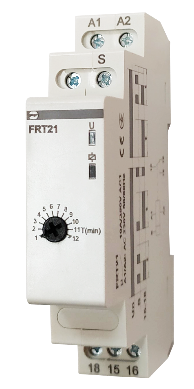 Імпульсне реле з функцією „пам’ять” та затримкою на відключення FRT21 230V,50/60HZ